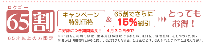 �V�j�A65���@�L�����y�[�����ʉ��i��15�������łƂ��Ă������I