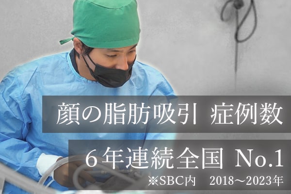 顔の脂肪吸引執刀数 6年連続全国No.1✨