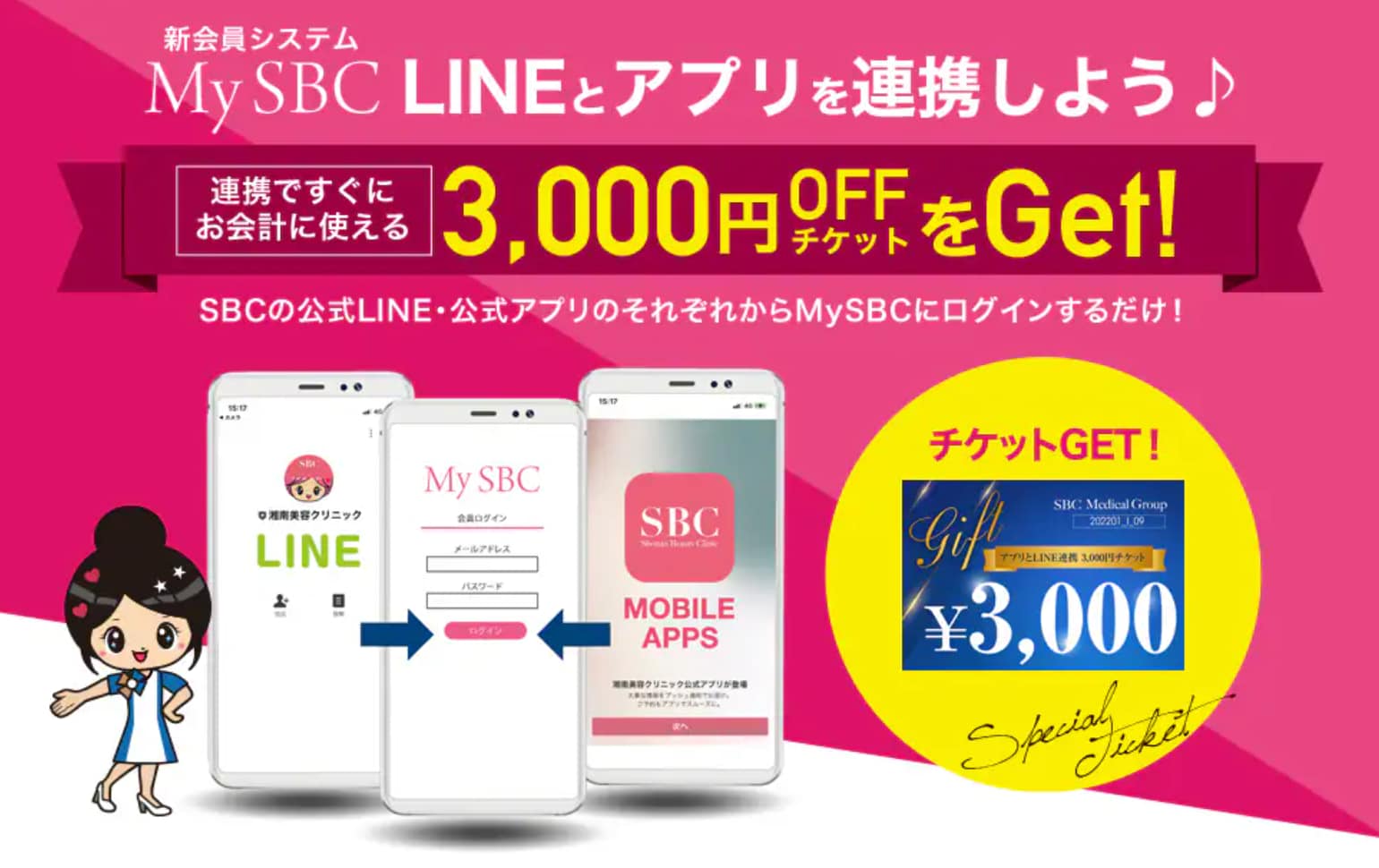 LINEとMYSBC連携特典