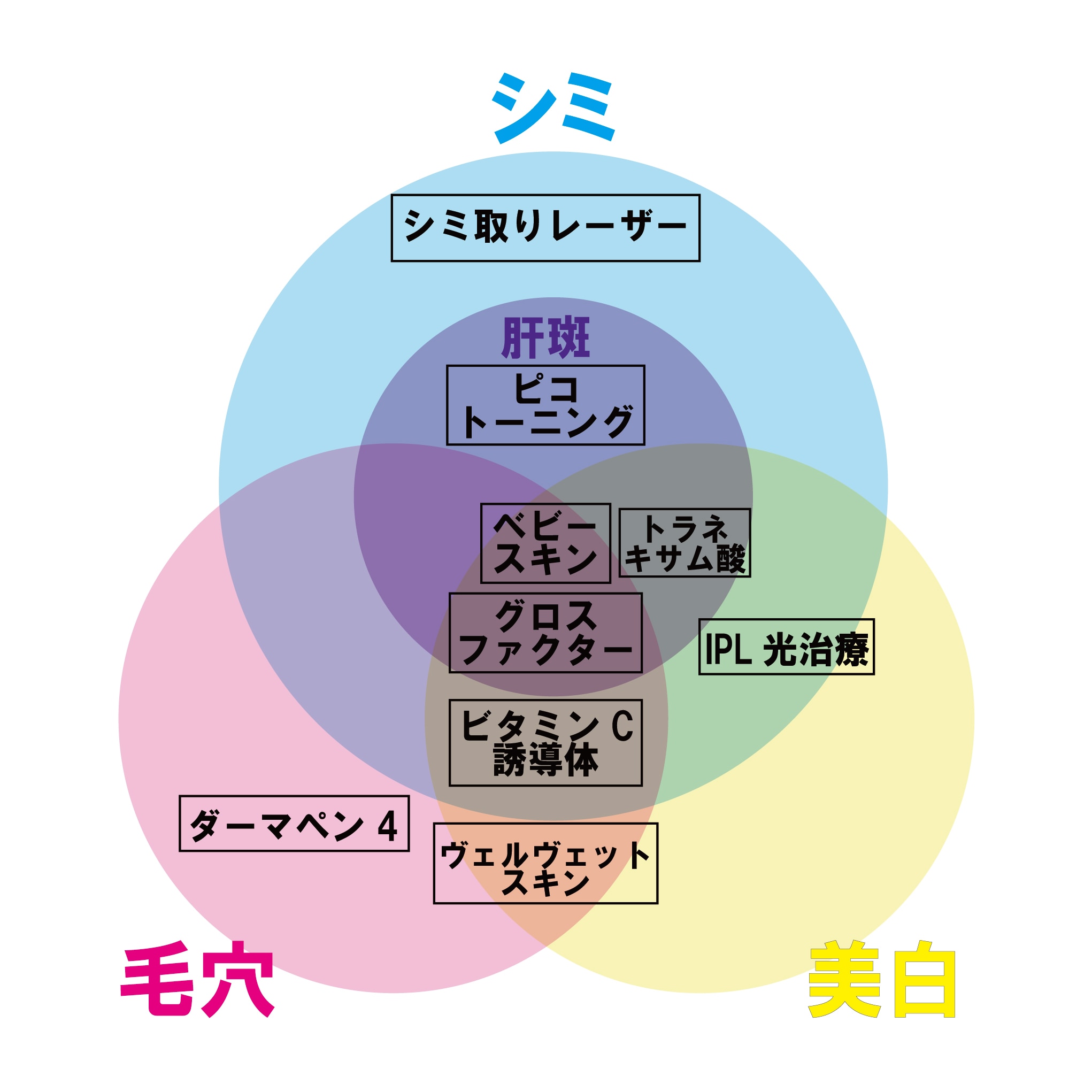 「美白」「毛穴」「シミ」「肝斑」治療によっては複合的に解決も可能♪本当は知られたくない、4つ全てに効く「万能治療」の存在も！