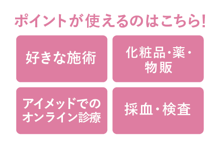 施術や化粧品など好きなものに使える！