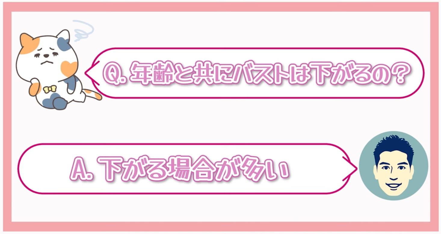 年齢と共にバストが下がることはよくあることか