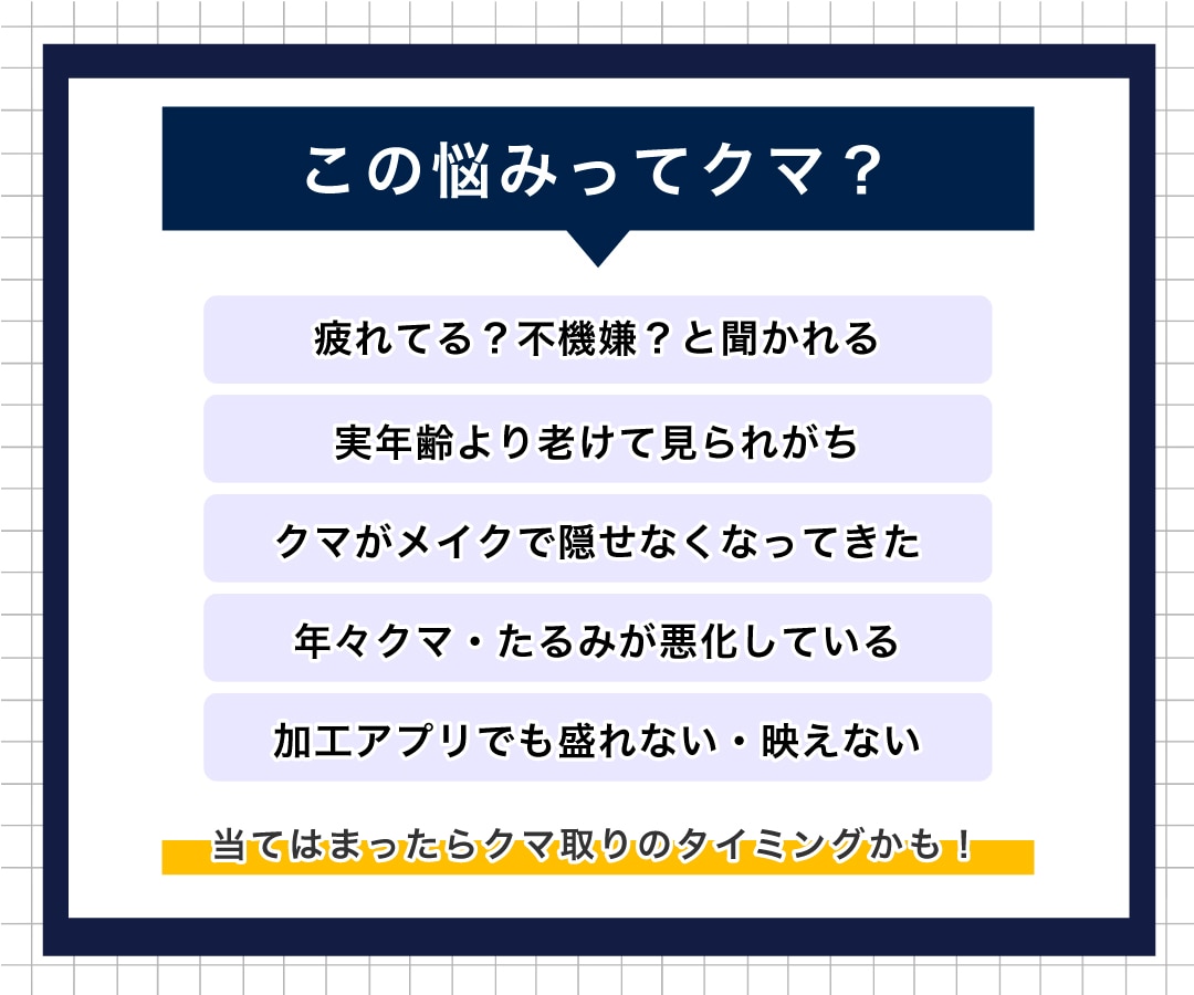 この悩みはクマが原因？