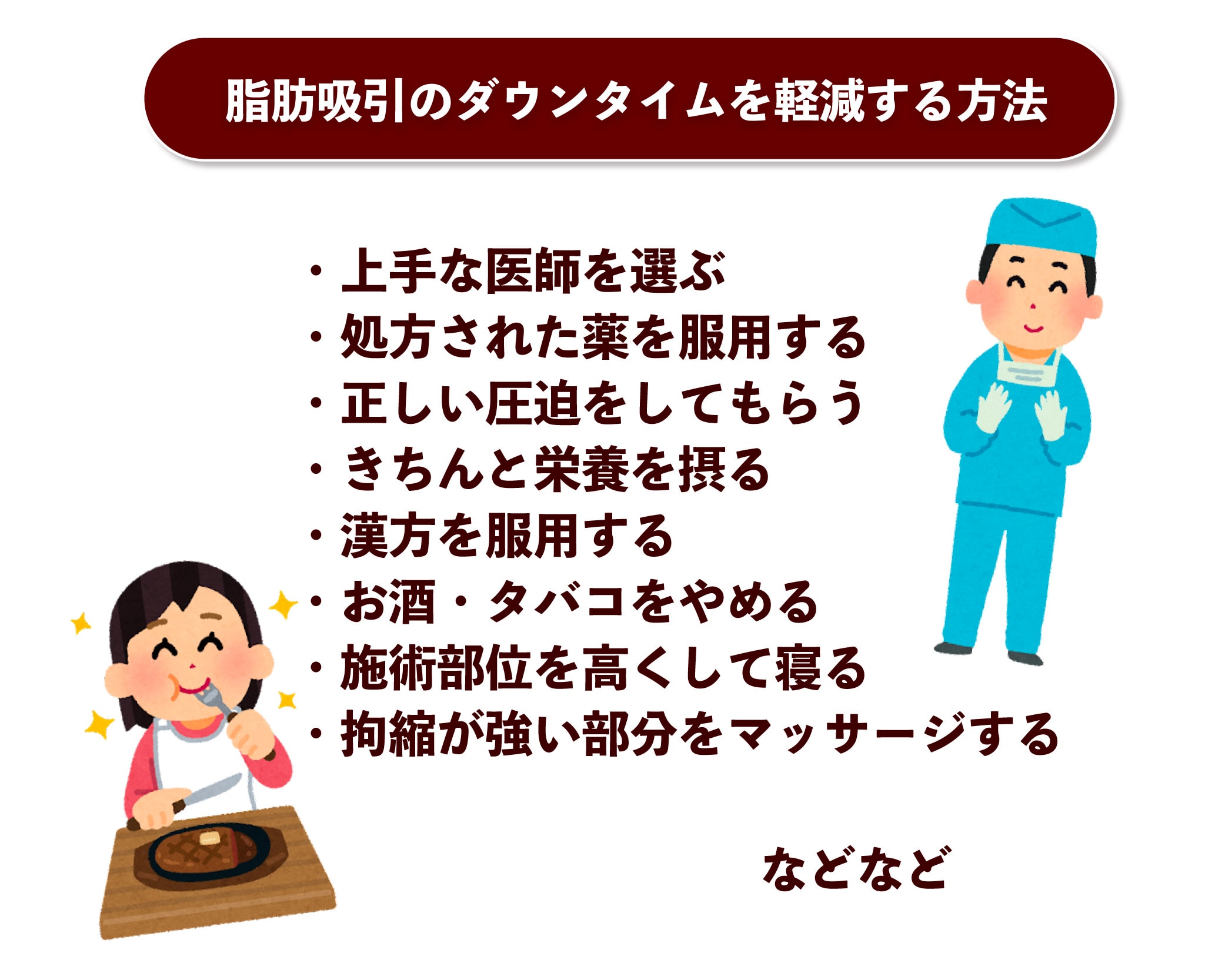 脂肪吸引のダウンタイムを軽減する方法はなにがあるの？