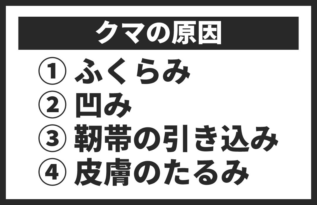 クマの原因は1つじゃない