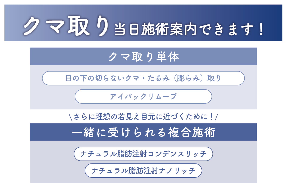 クマ取り→当日施術OK！