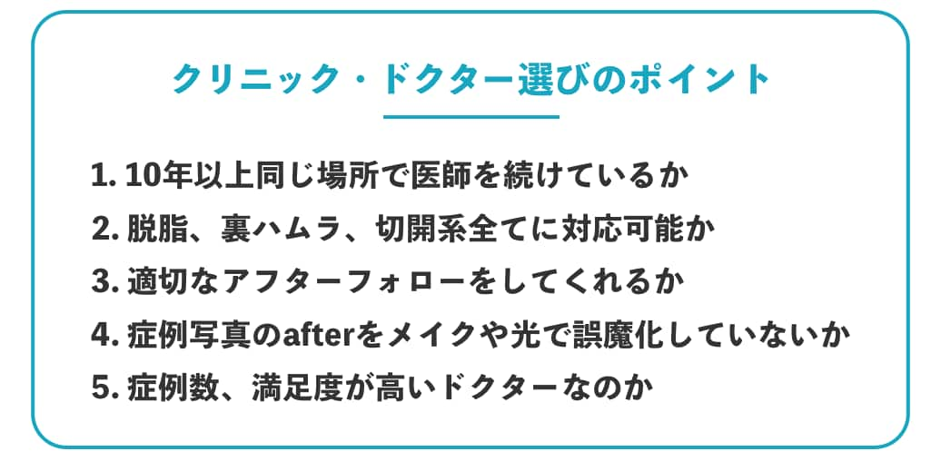 クリニック選びのポイントはこれ！！