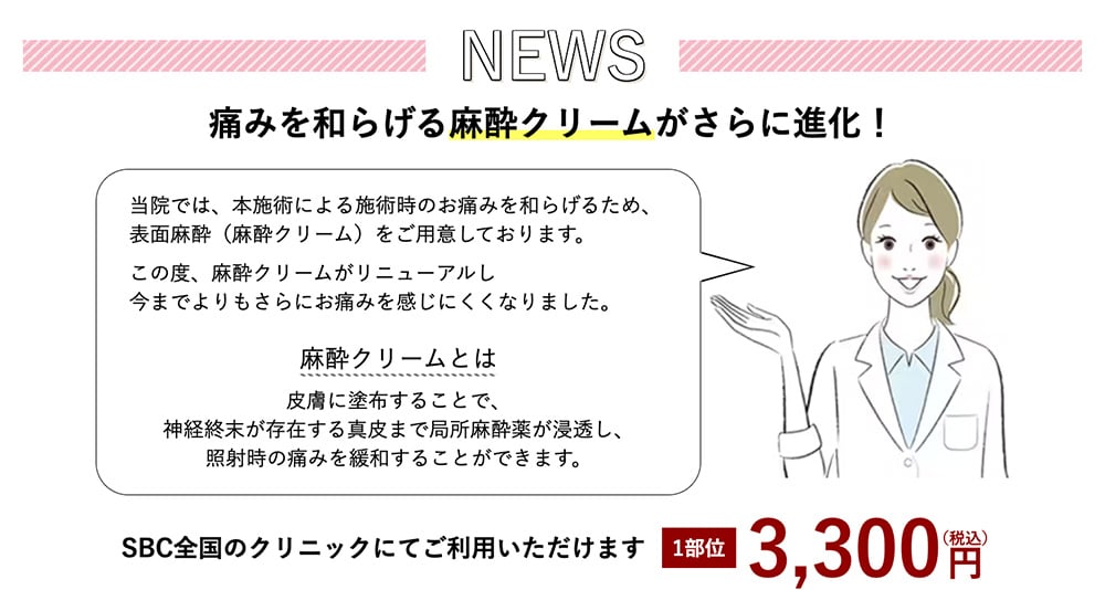 痛みを和らげる麻酔クリームがさらに進化！