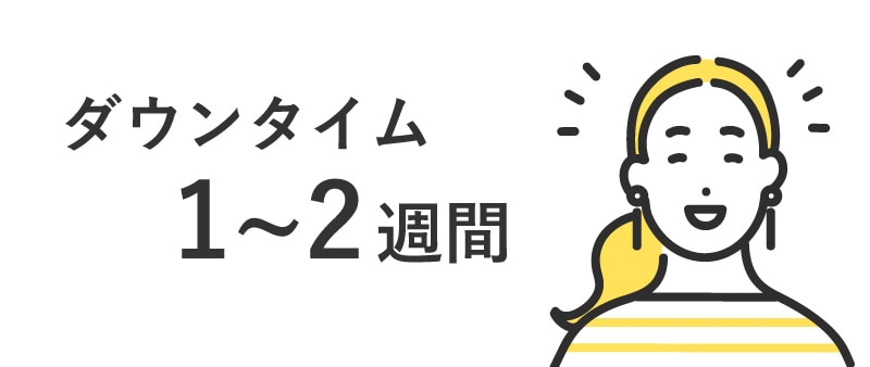 ダウンタイム1~2週間！確実に効果発揮したい方へ！