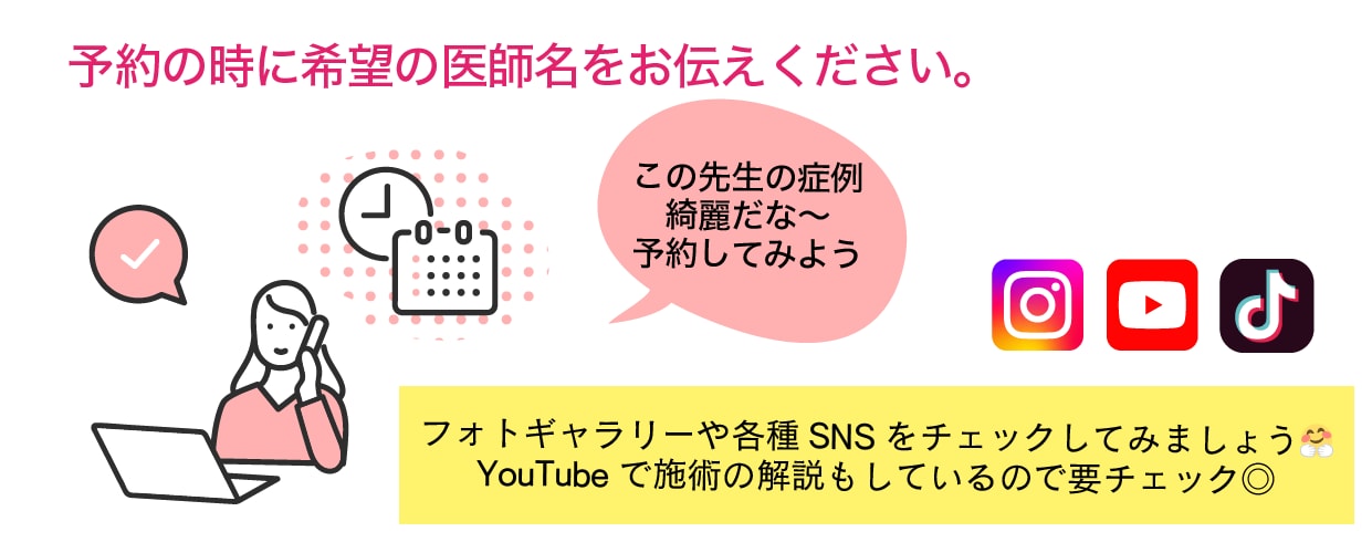 ❶事前に医師の症例を調べることでより理想の仕上がりに近づく