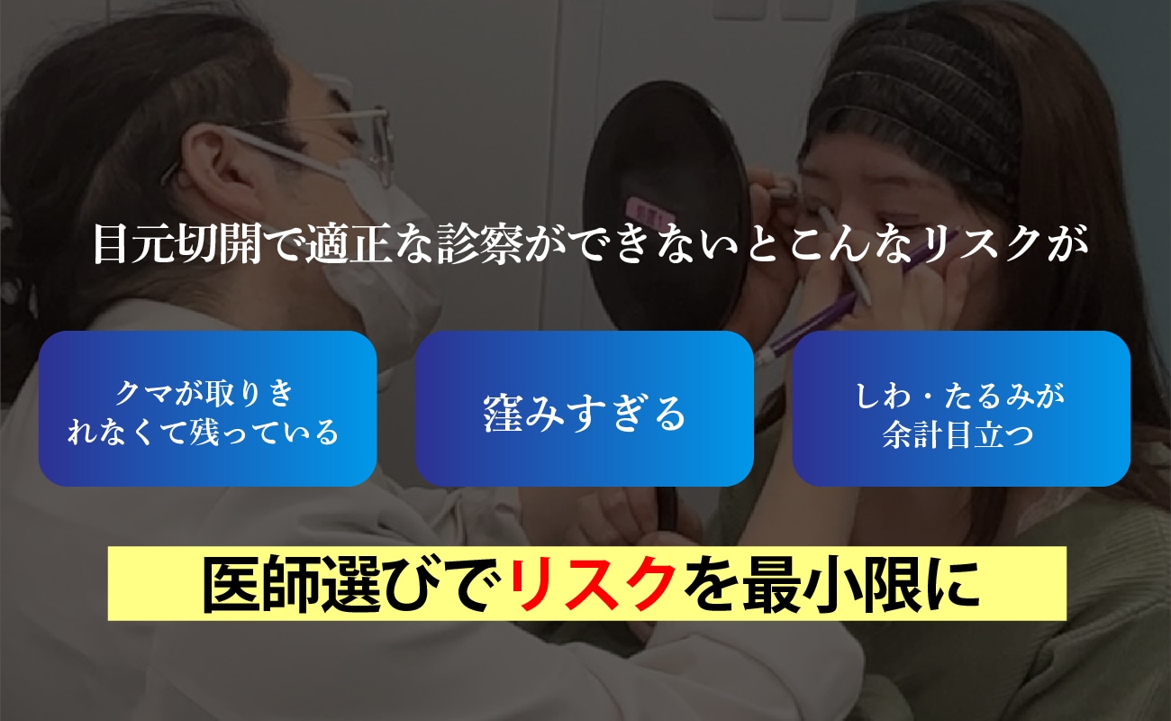 <医師選びでリスクを最小限に>術後のトラブル回避<br />
