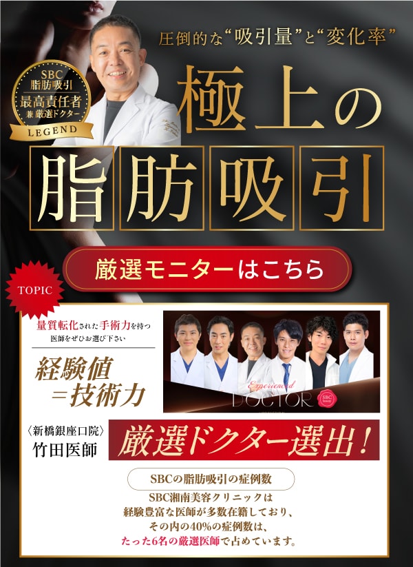 東京銀座　脂肪吸引　おすすめ　根こそぎ竹田　名医　症例数No.1