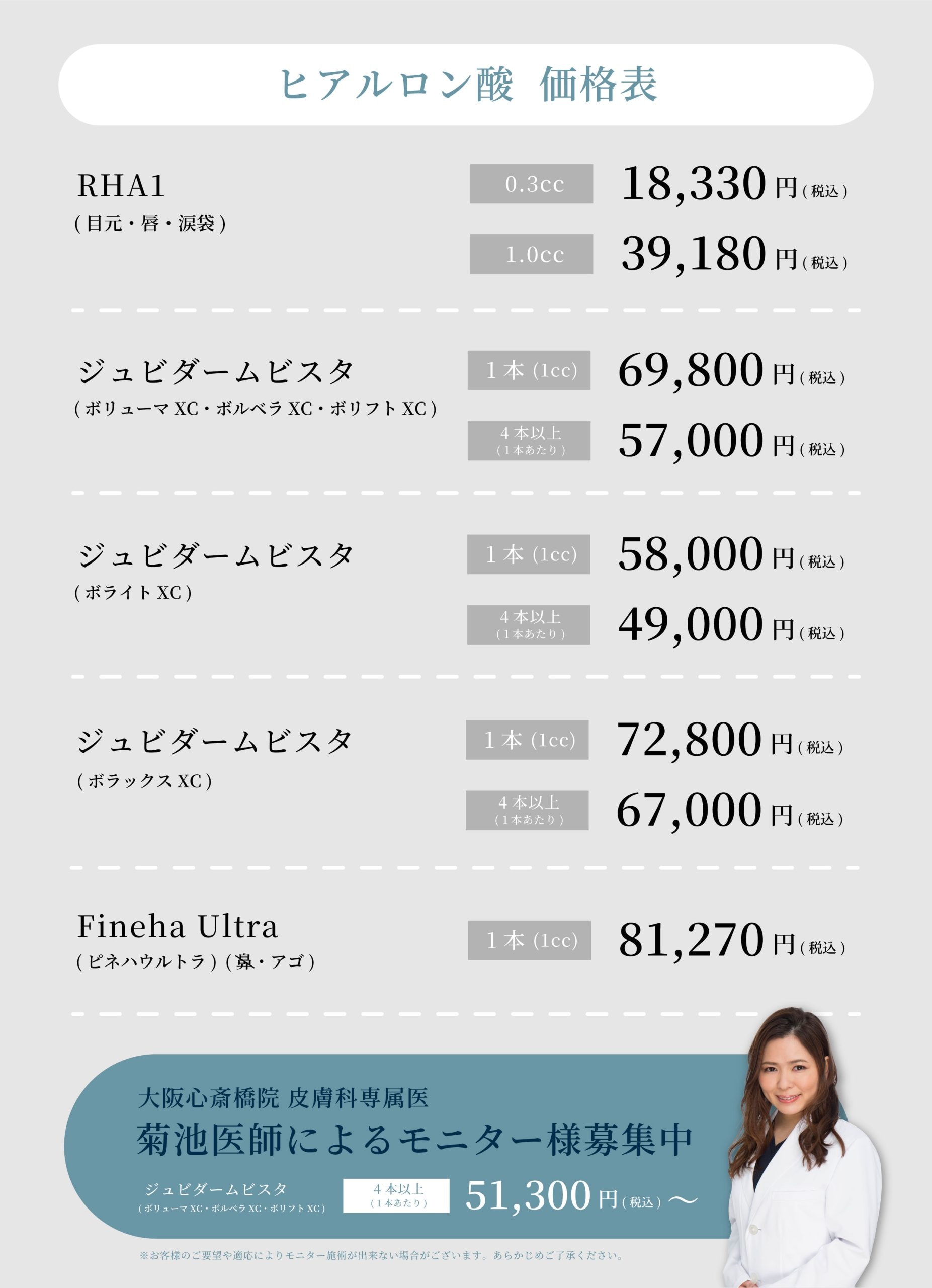 気になるヒアルロン酸の価格