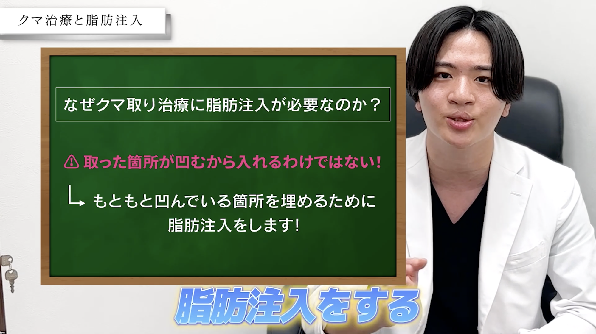 脱脂をして窪んだ部分に注入しているわけではありません！