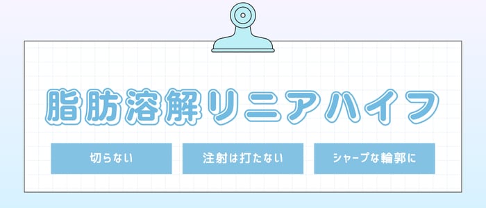 ハイフとの同日施術可能！切らずに脂肪を溶解する新しい施術『 脂肪溶解リニアハイフ 』