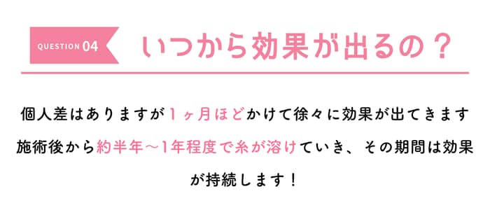 どのくらいで効果が出るの？